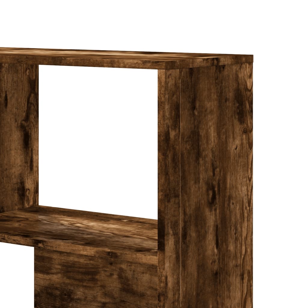 Bokhylle Røkt Eik hjørne 4 etasjer 85x85x140 cm