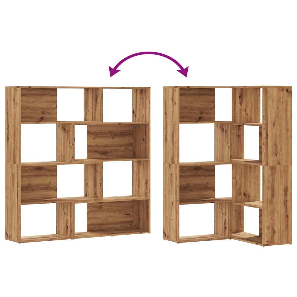 Bokhylle Artisan Eik hjørne 5 lag 85x85x140 cm