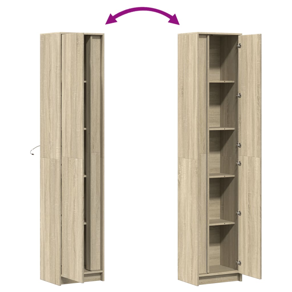 Skap Sonoma Eik med LED 41,5x32,5x200 cm
