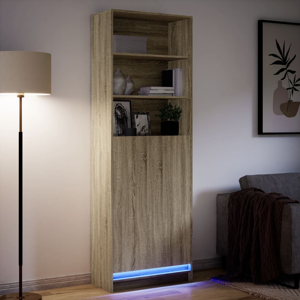 Skap Sonoma Eik med LED 69x32,5x200 cm