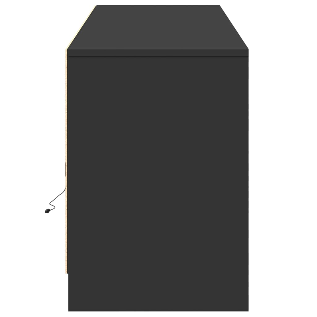 TV-Møbel Svart TV-benk med LED 180x34x50 cm