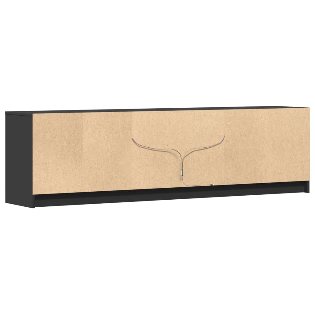 TV-Møbel Svart TV-benk med LED 180x34x50 cm