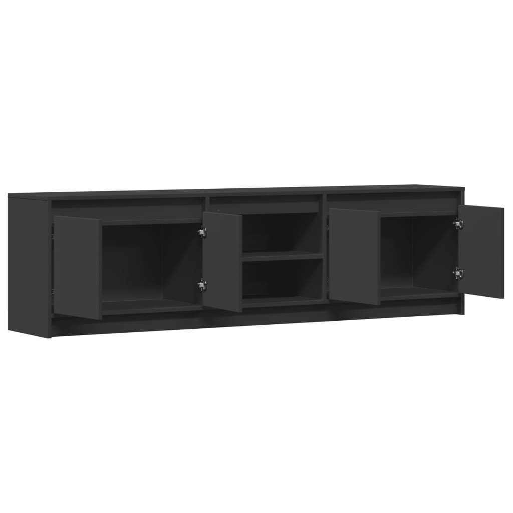 TV-Møbel Svart TV-benk med LED 180x34x50 cm