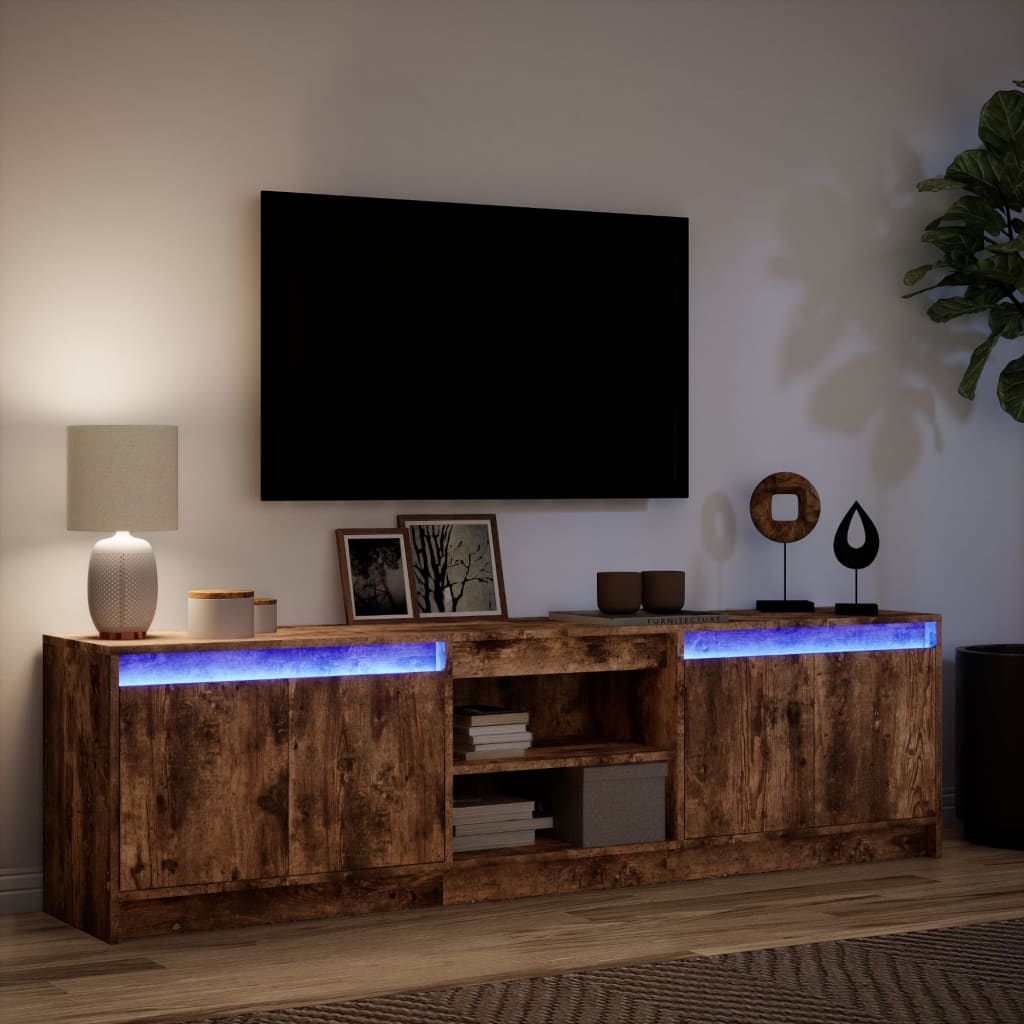 TV-Møbel Røkt EikTV-benk med LED 180x34x50 cm