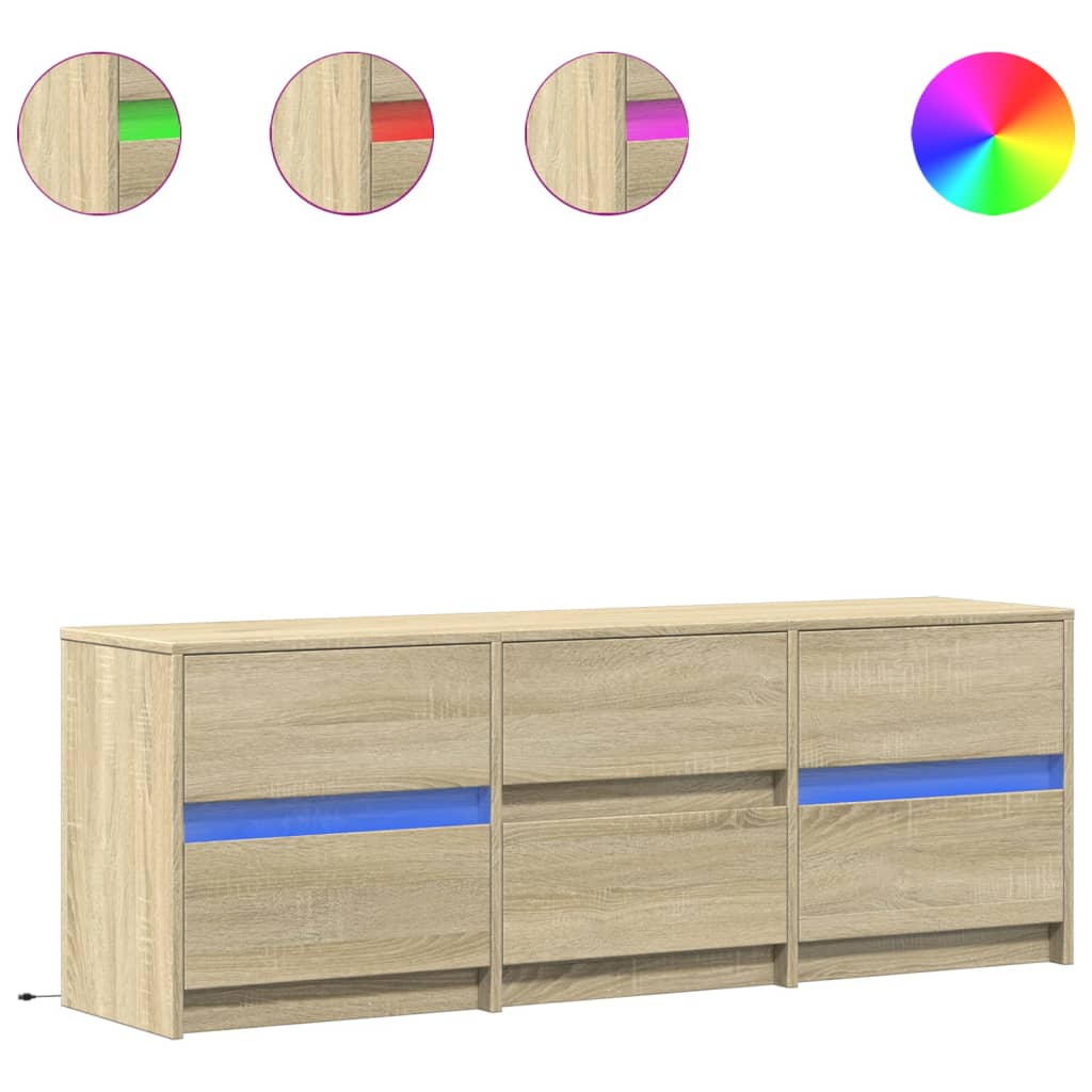 TV-Møbel Sonoma Eik TV-benk med LED 140x34x50 cm