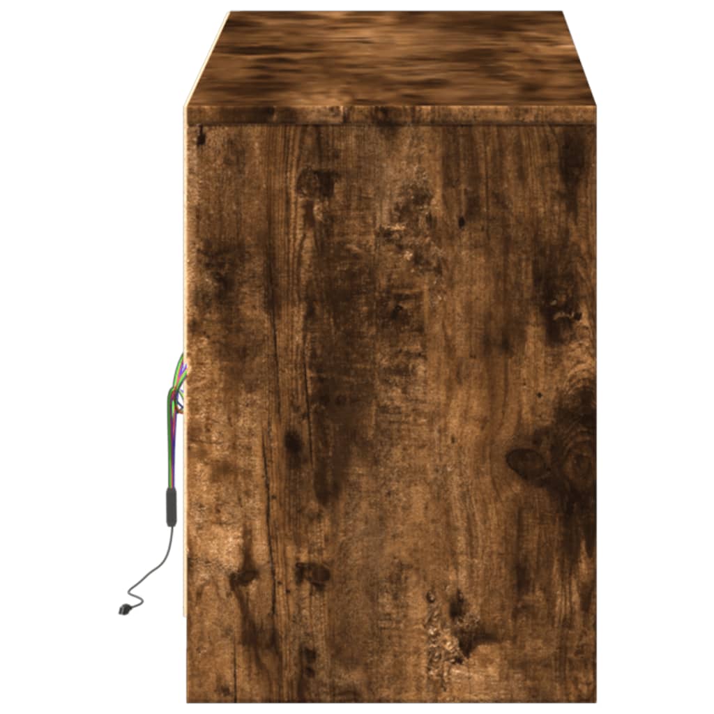 TV-Møbel Røkt EikTV-benk med LED 140x34x50 cm