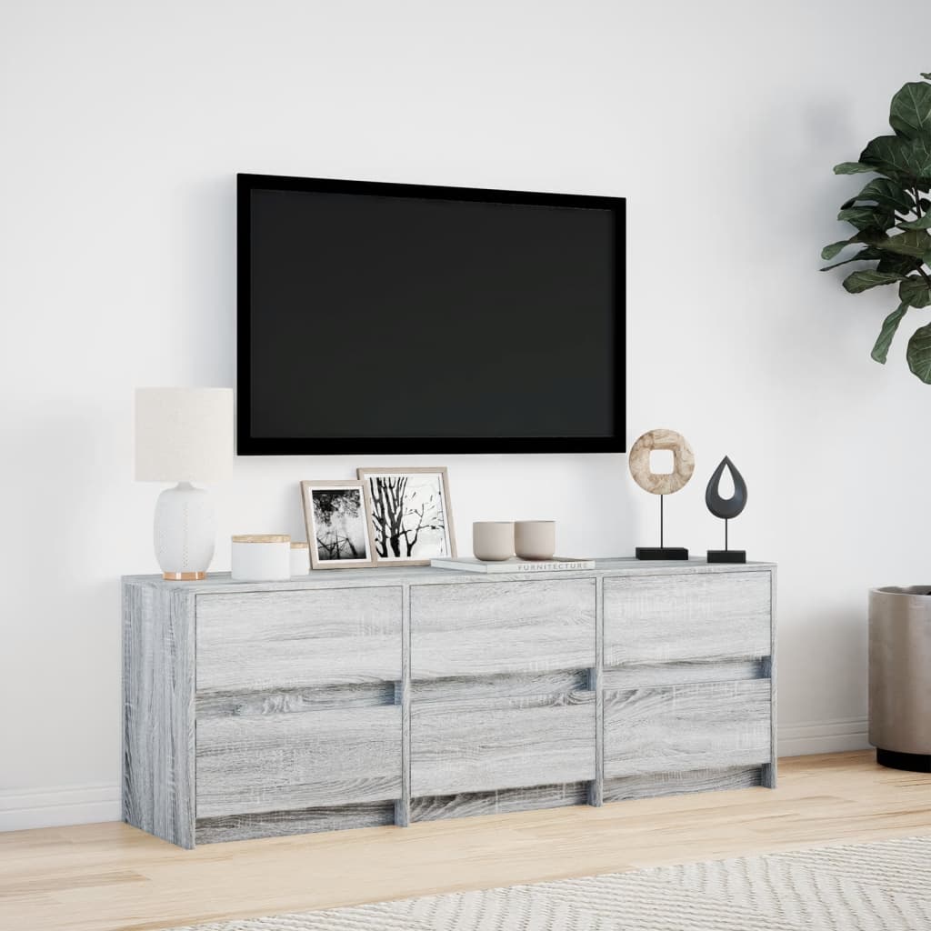 TV-Møbel Sonoma Grå TV-benk med LED 140x34x50 cm
