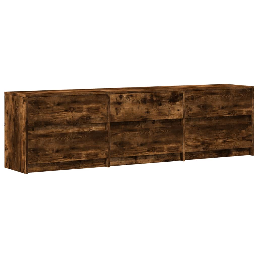 TV-Møbel Røkt EikTV-benk med LED 180x34x50 cm