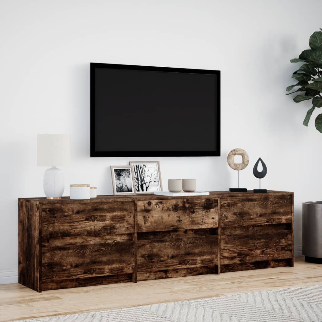 TV-Møbel Røkt EikTV-benk med LED 180x34x50 cm