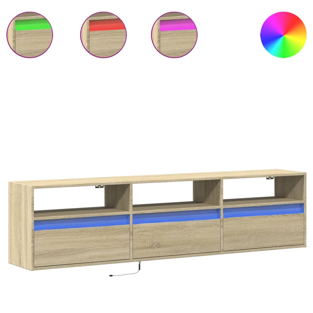 TV-Møbel Sonoma Eik TV-benk med LED 180x31x45 cm