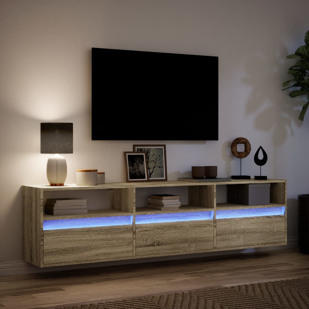 TV-Møbel Sonoma Eik TV-benk med LED 180x31x45 cm