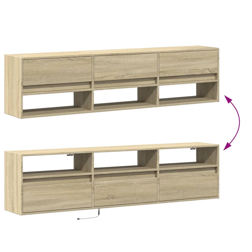 TV-Møbel Sonoma Eik TV-benk med LED 180x31x45 cm