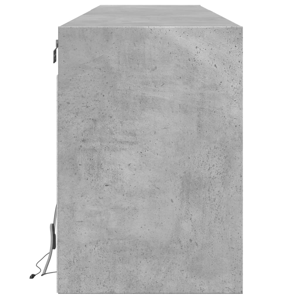 TV-Møbel Betonggrå TV-benk med LED-lys 180x31x45 cm