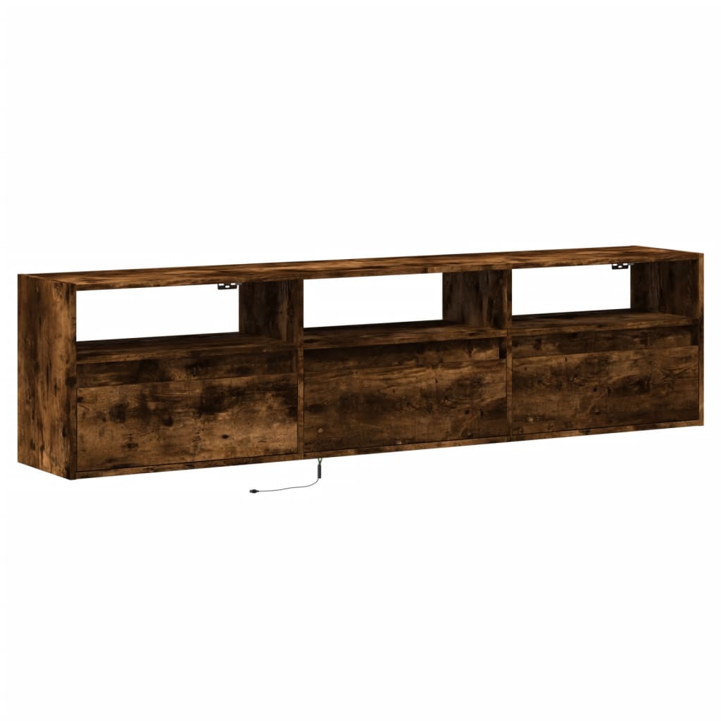 TV-Møbel Røkt EikTV-benk med LED 180x31x45 cm