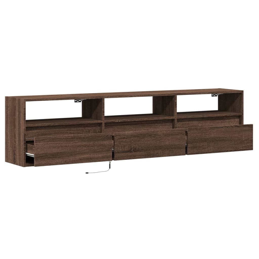 TV-Møbel Brun Eik TV-benk med LED 180x31x45 cm