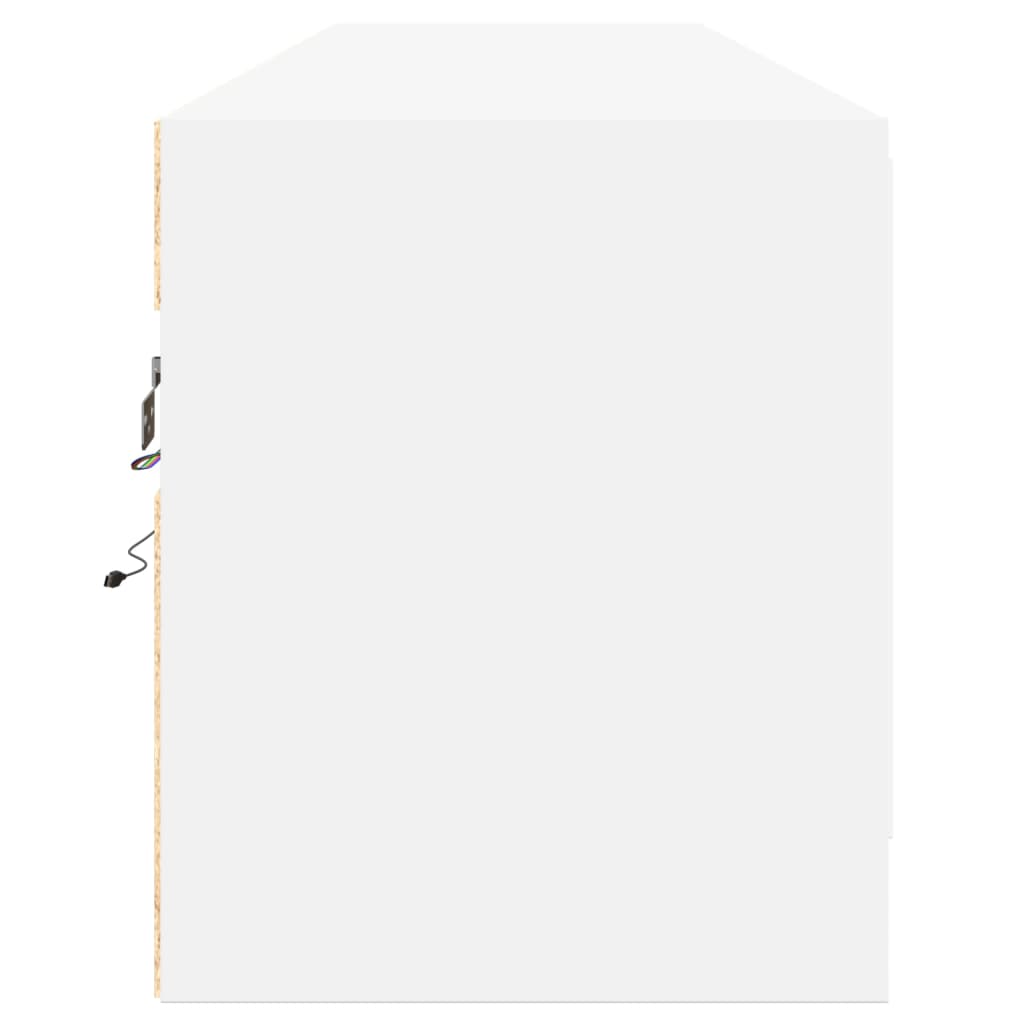 TV-Møbel Hvit TV-benk med LED 180x31x38 cm