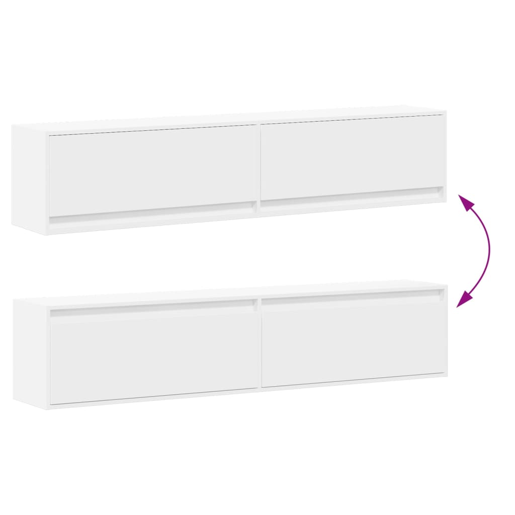 TV-Møbel Hvit TV-benk med LED 180x31x38 cm