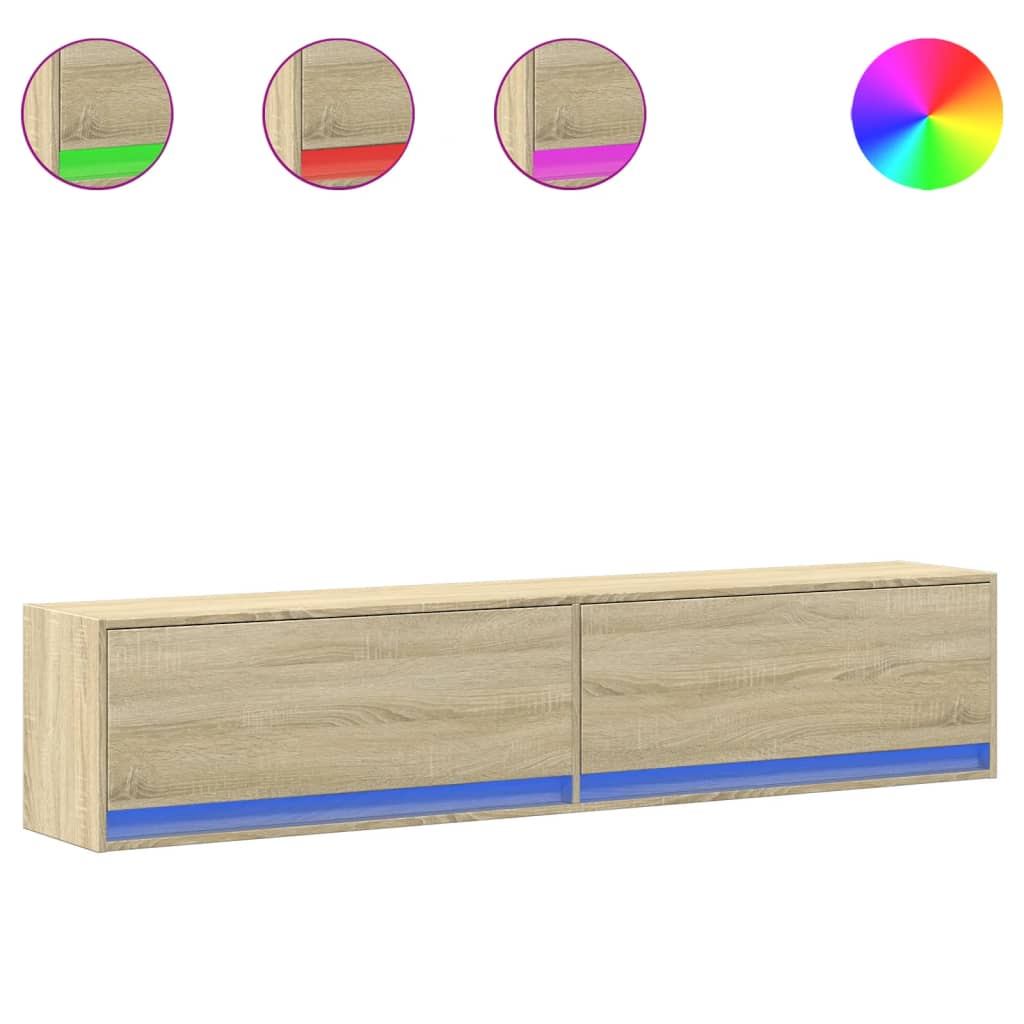 TV-Møbel Sonoma Eik TV-benk med LED 180x31x38 cm