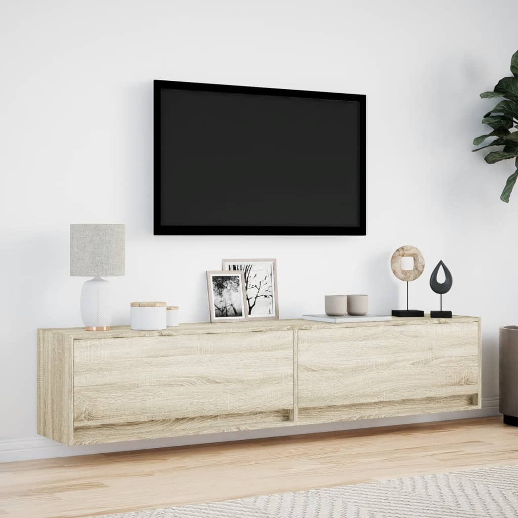 TV-Møbel Sonoma Eik TV-benk med LED 180x31x38 cm