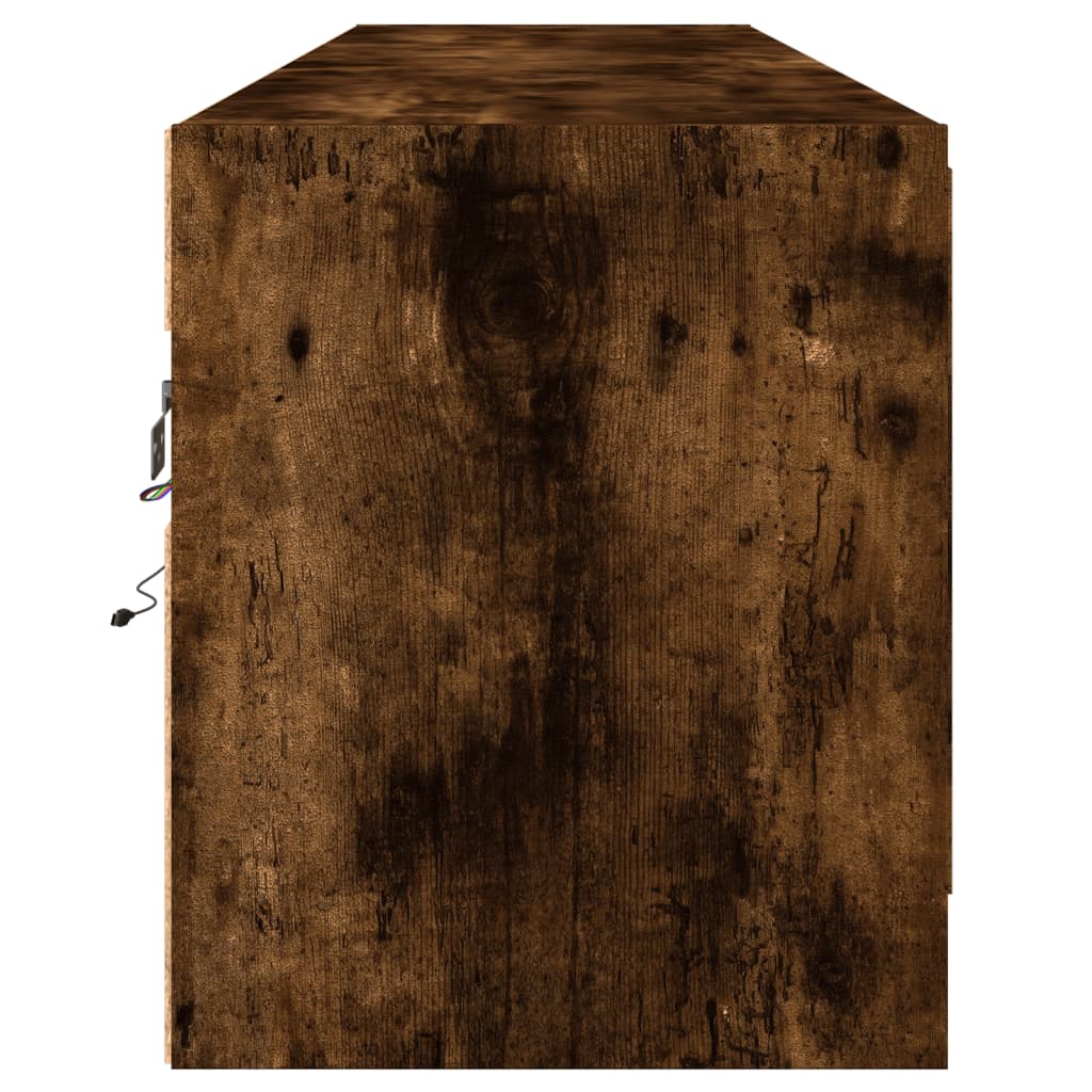 TV-Møbel Røkt EikTV-benk med LED 180x31x38 cm