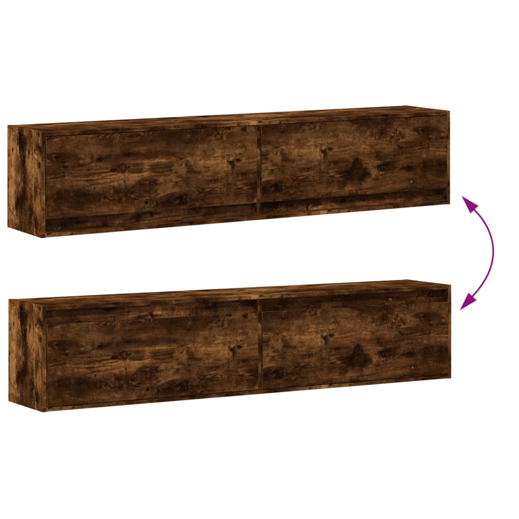 TV-Møbel Røkt EikTV-benk med LED 180x31x38 cm