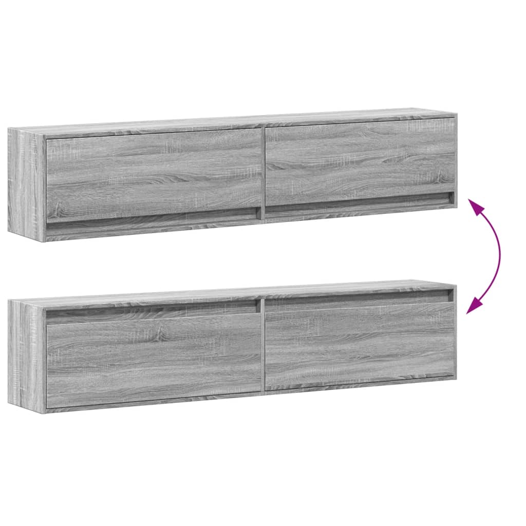 TV-Møbel Sonoma Grå TV-benk med LED 180x31x38 cm