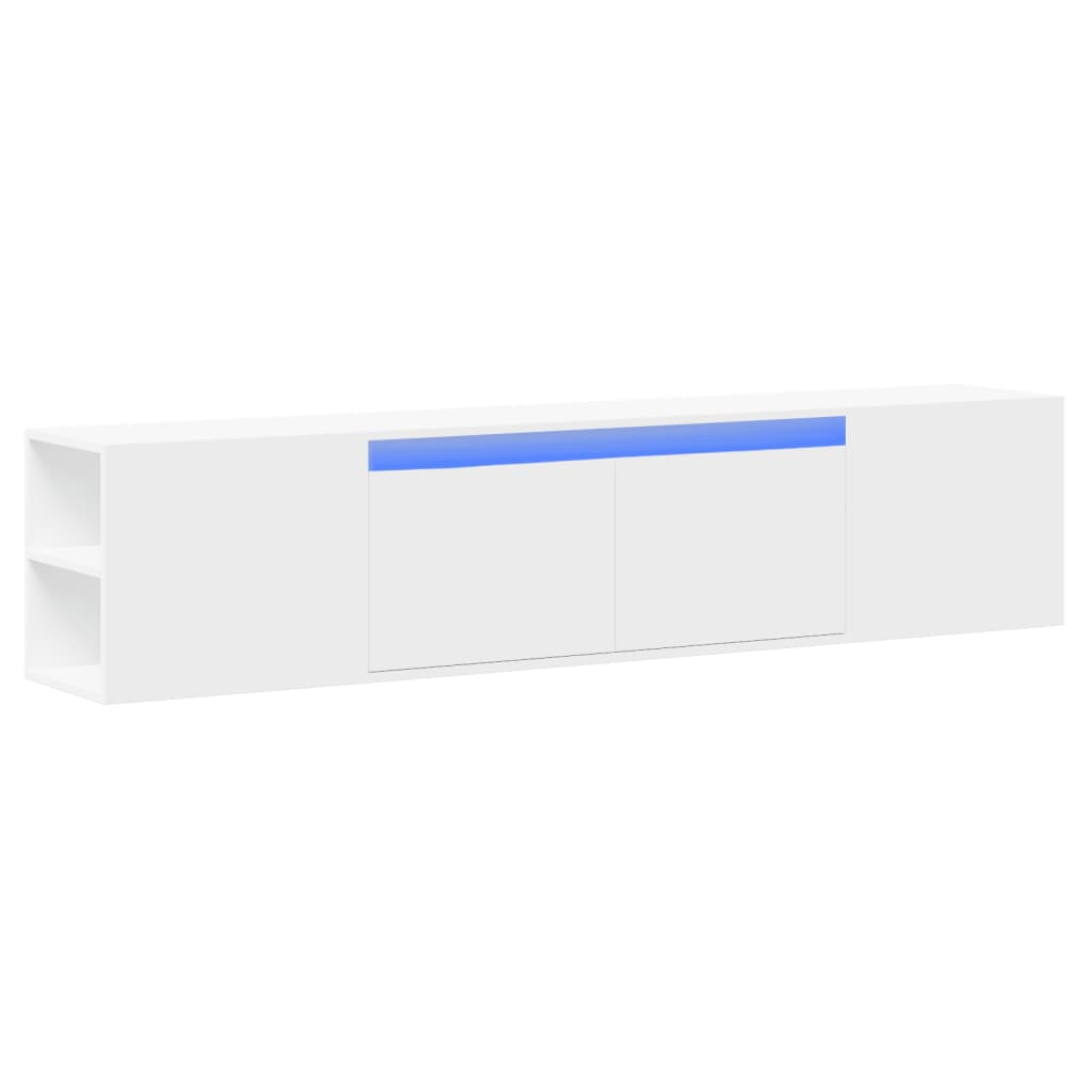 TV-Møbel Hvit TV-benk med LED 180x31x39,5 cm