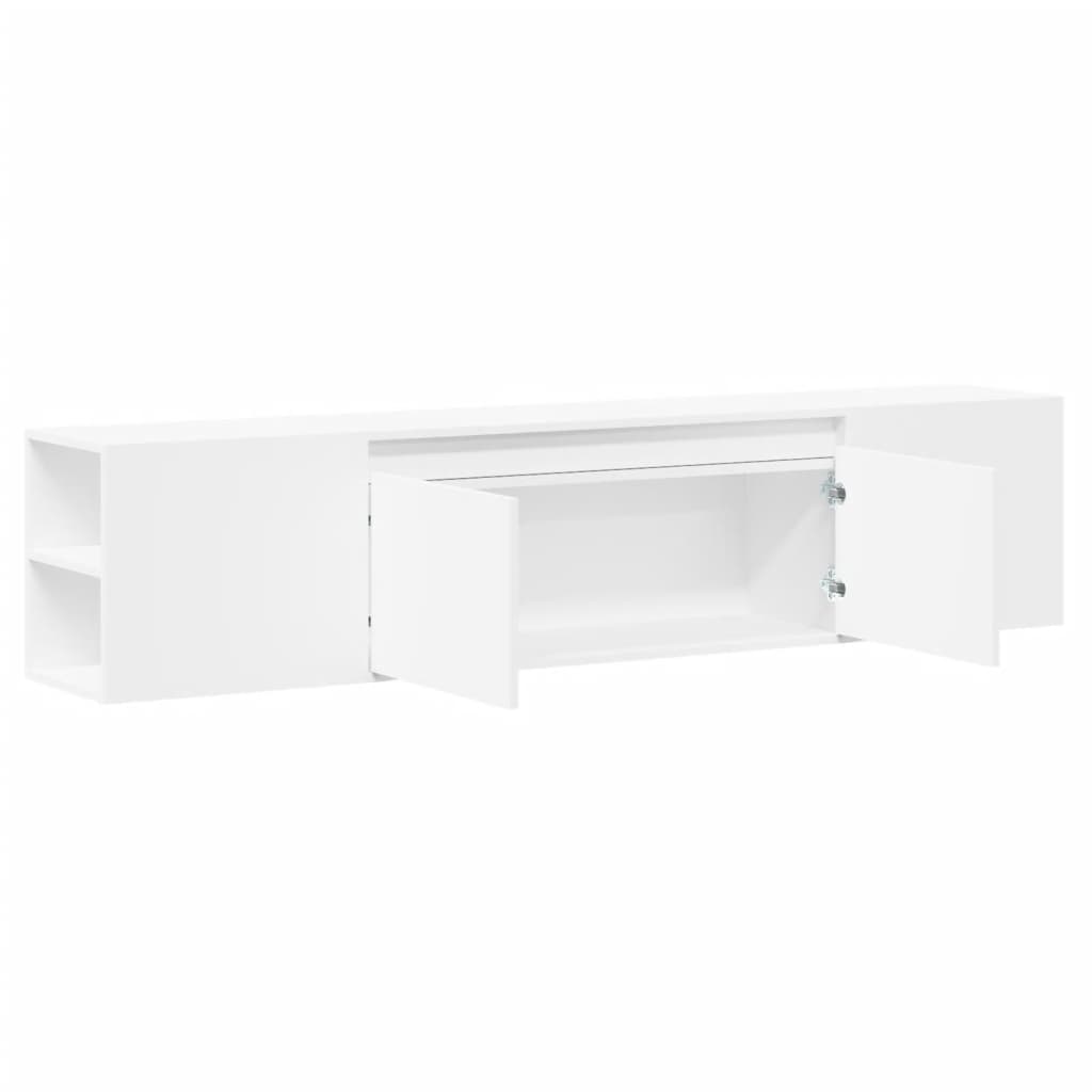 TV-Møbel Hvit TV-benk med LED 180x31x39,5 cm