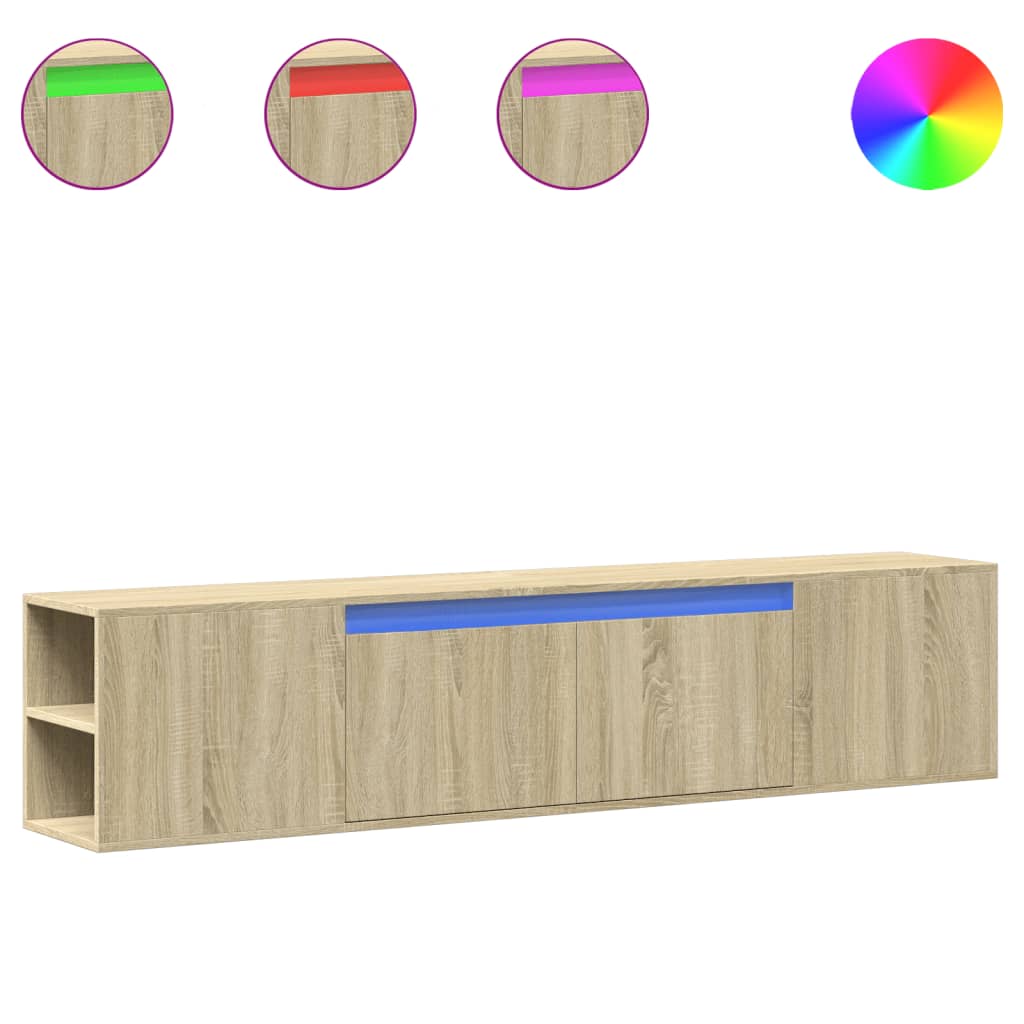 TV-Møbel Sonoma Eik TV-benk med LED 180x31x39,5 cm