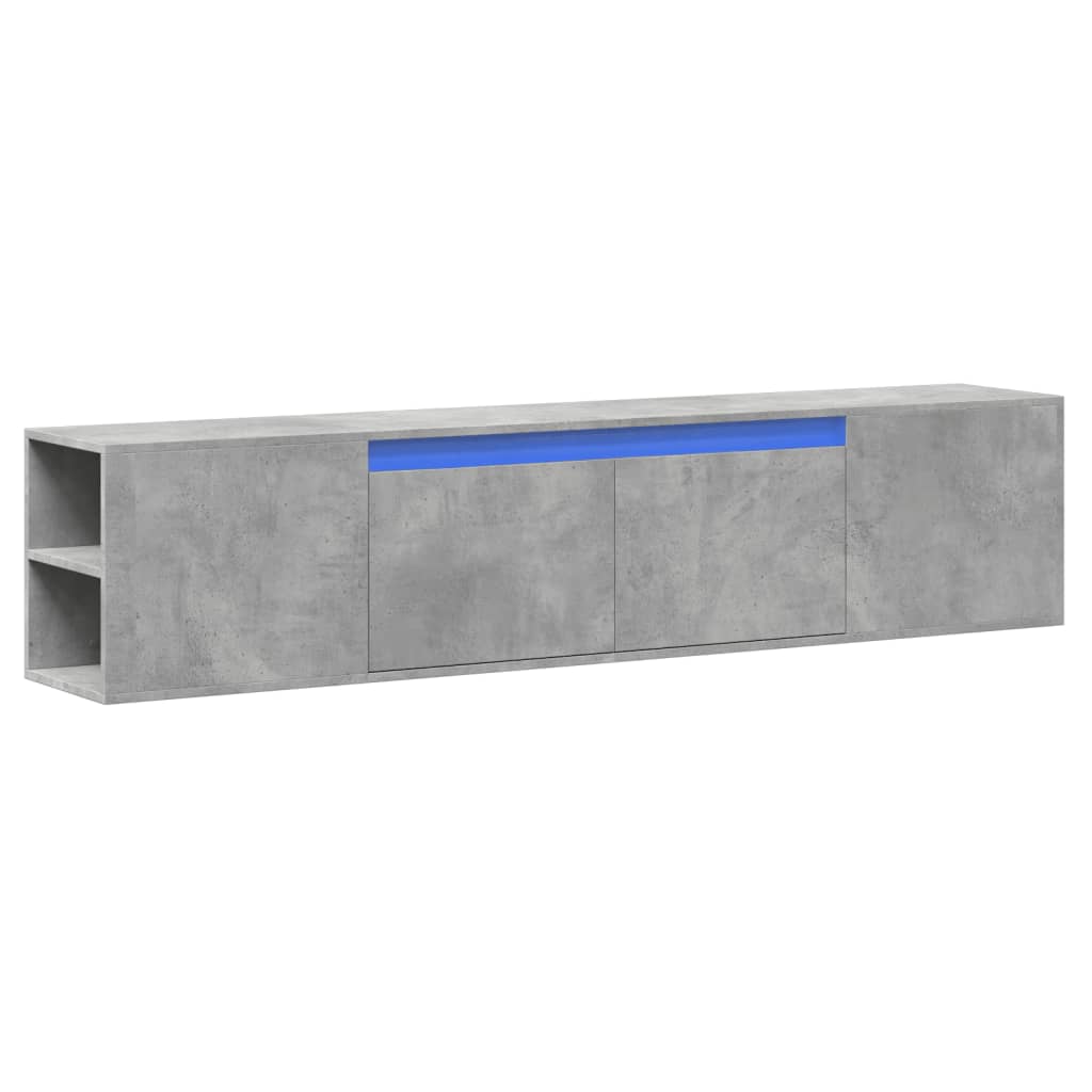 TV-Møbel Betonggrå TV-benk med LED 180x31x39,5 cm