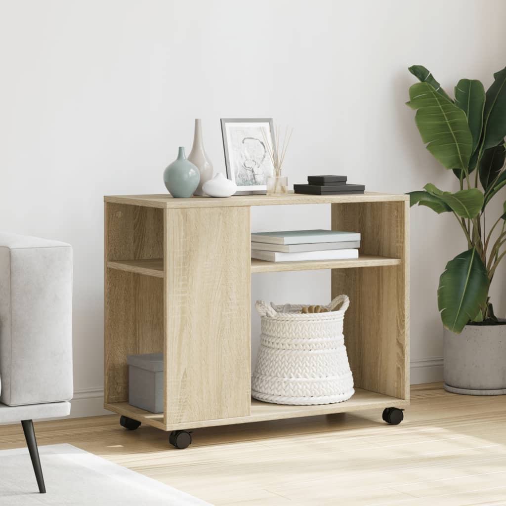 Sidebord Sonoma Eik med hjul 70x35x60 cm