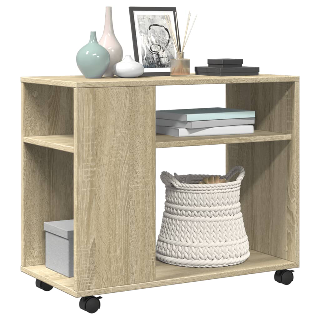 Sidebord Sonoma Eik med hjul 70x35x60 cm