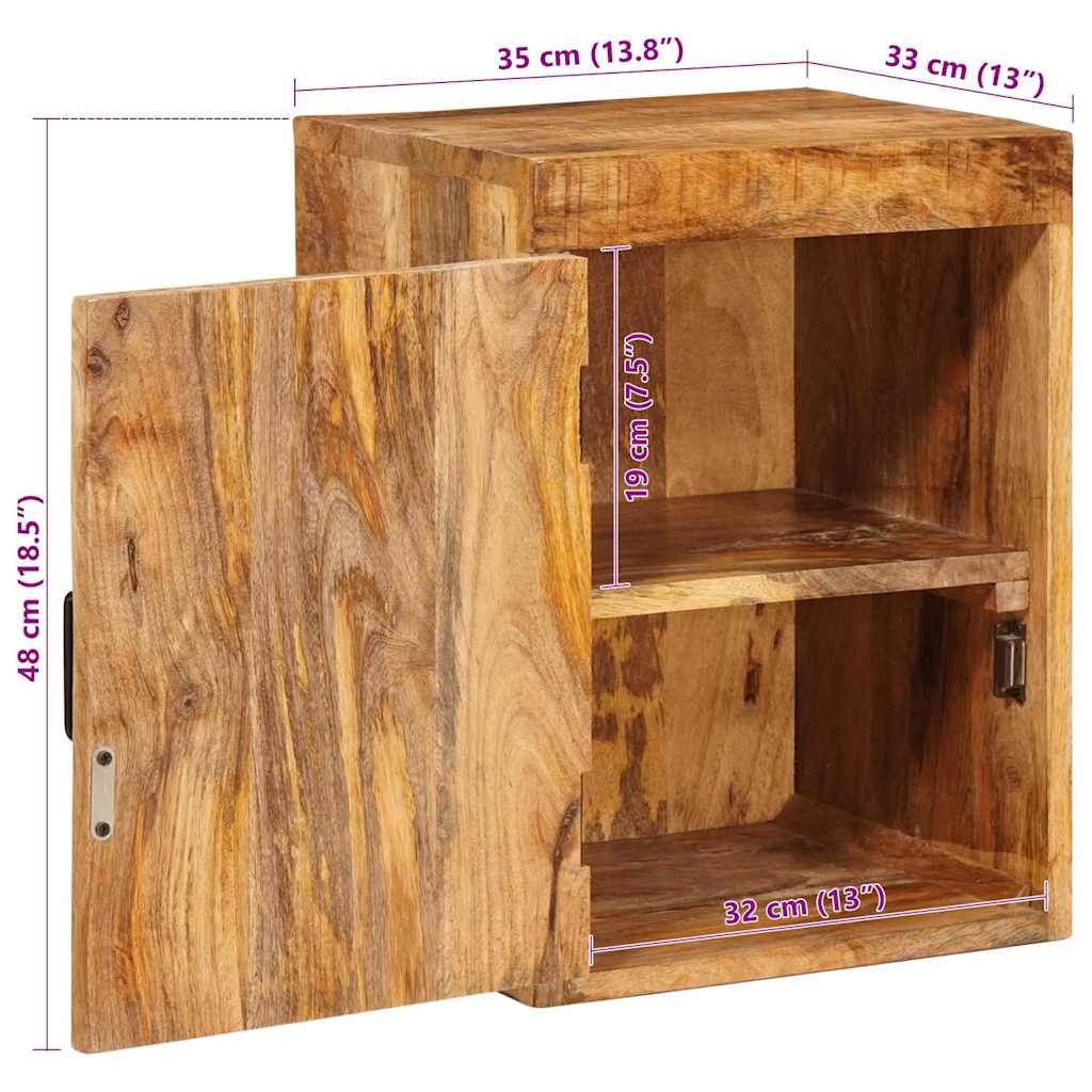 Nattbord Sengbord Brun 35 x 33 x 48 cm Massiv mango tre