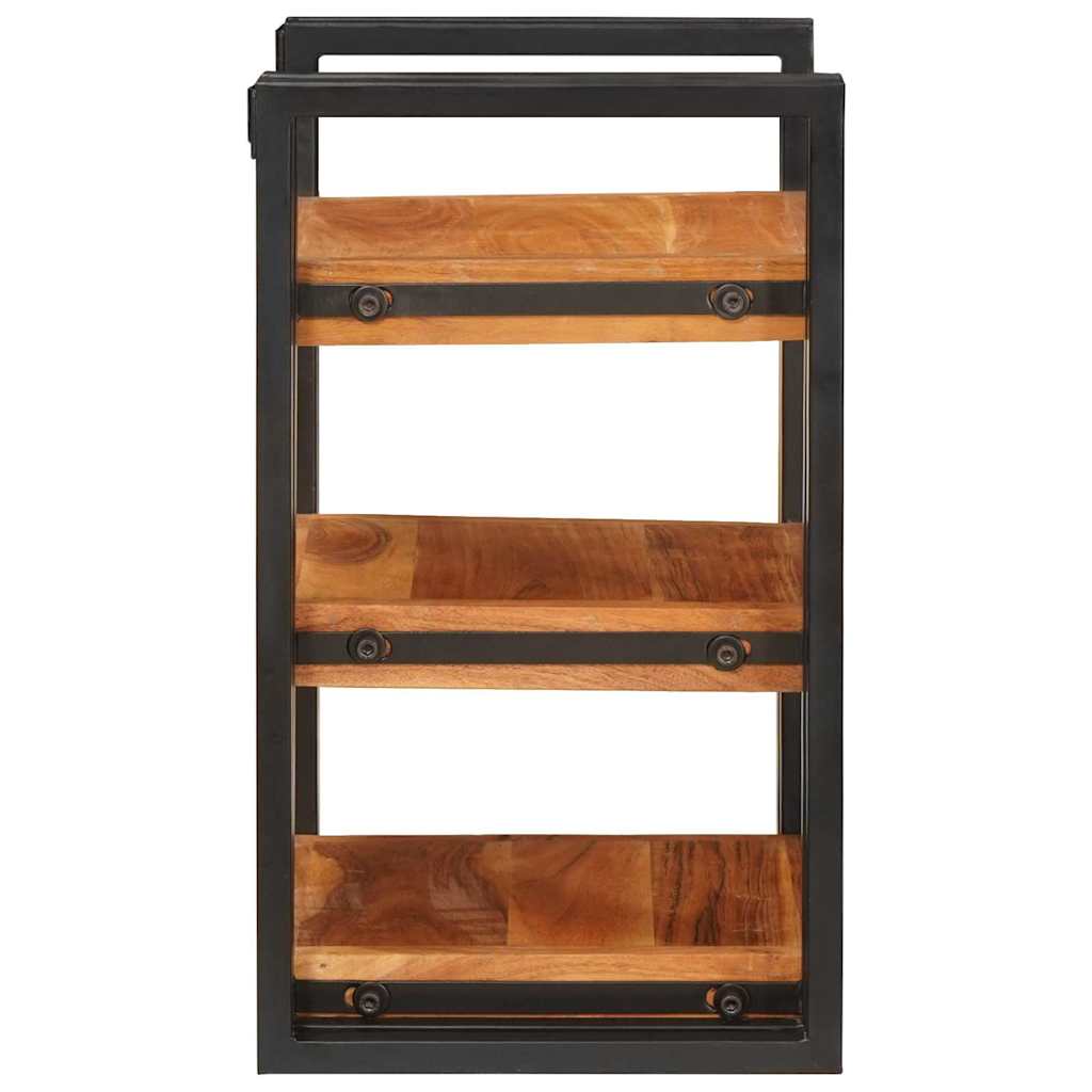 Nattbord Sengbord Brunt og Svart 38 x 33 x 58 cm Solid akasietre