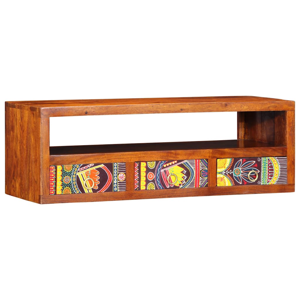TV-Møbel Tre Veggmontert Tv-skap flerfarget 90x30x30 heltre akasie