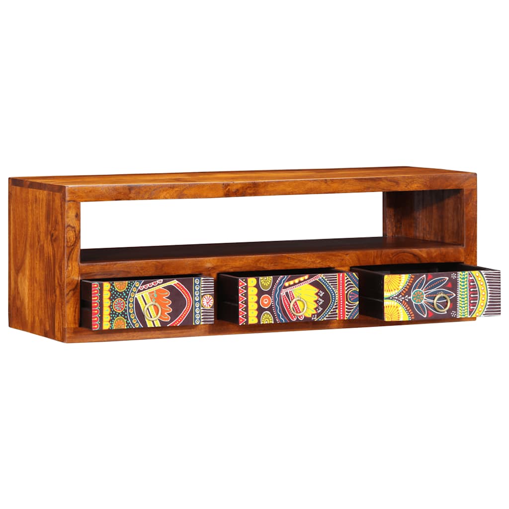 TV-Møbel Tre Veggmontert Tv-skap flerfarget 90x30x30 heltre akasie
