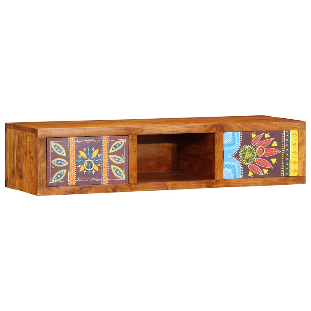 TV-Møbel Tre Veggmontert Tv-skap flerfarget 100x30x22 heltre akasie