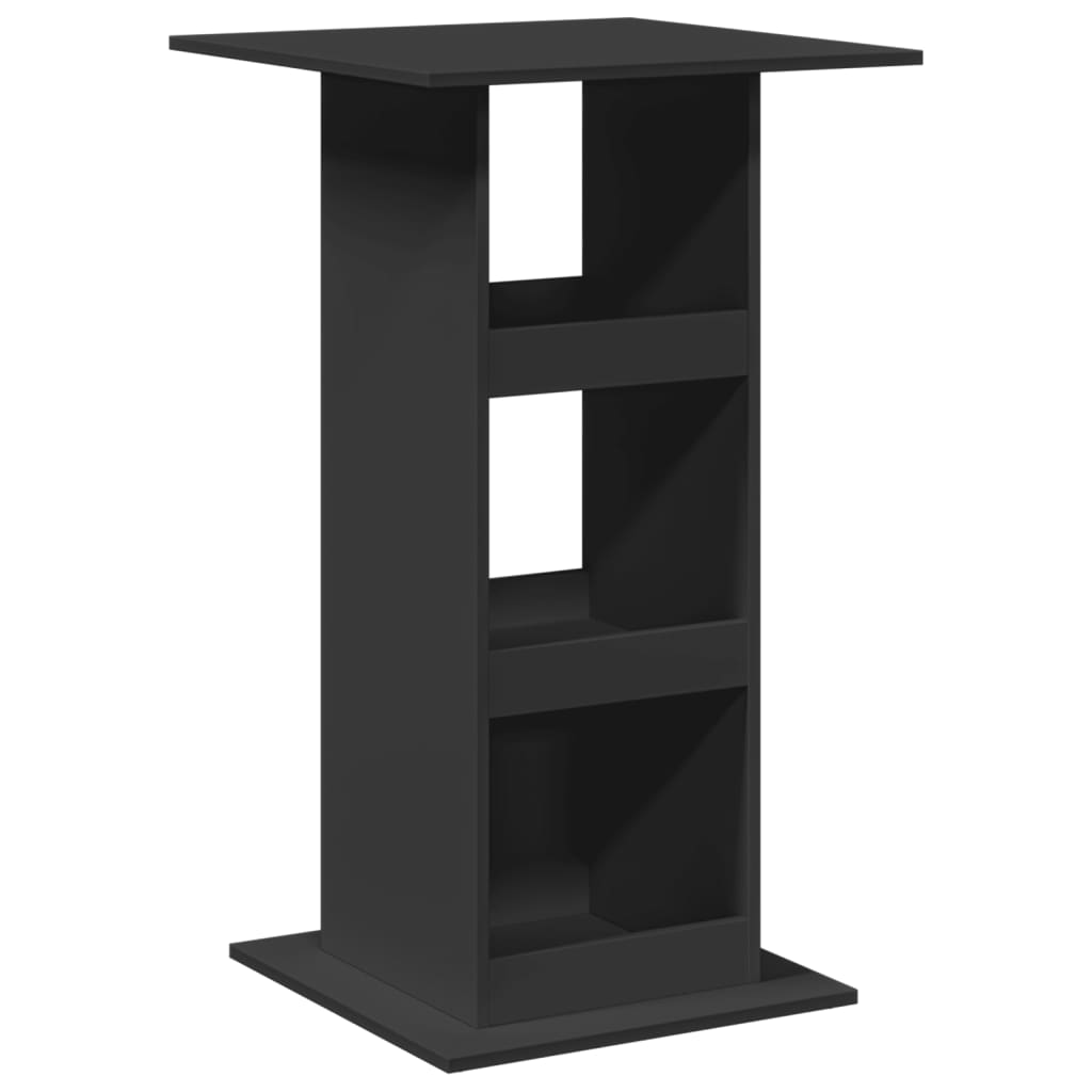 Barbord med oppbevaring svart 60x60x102 cm konstruert tre