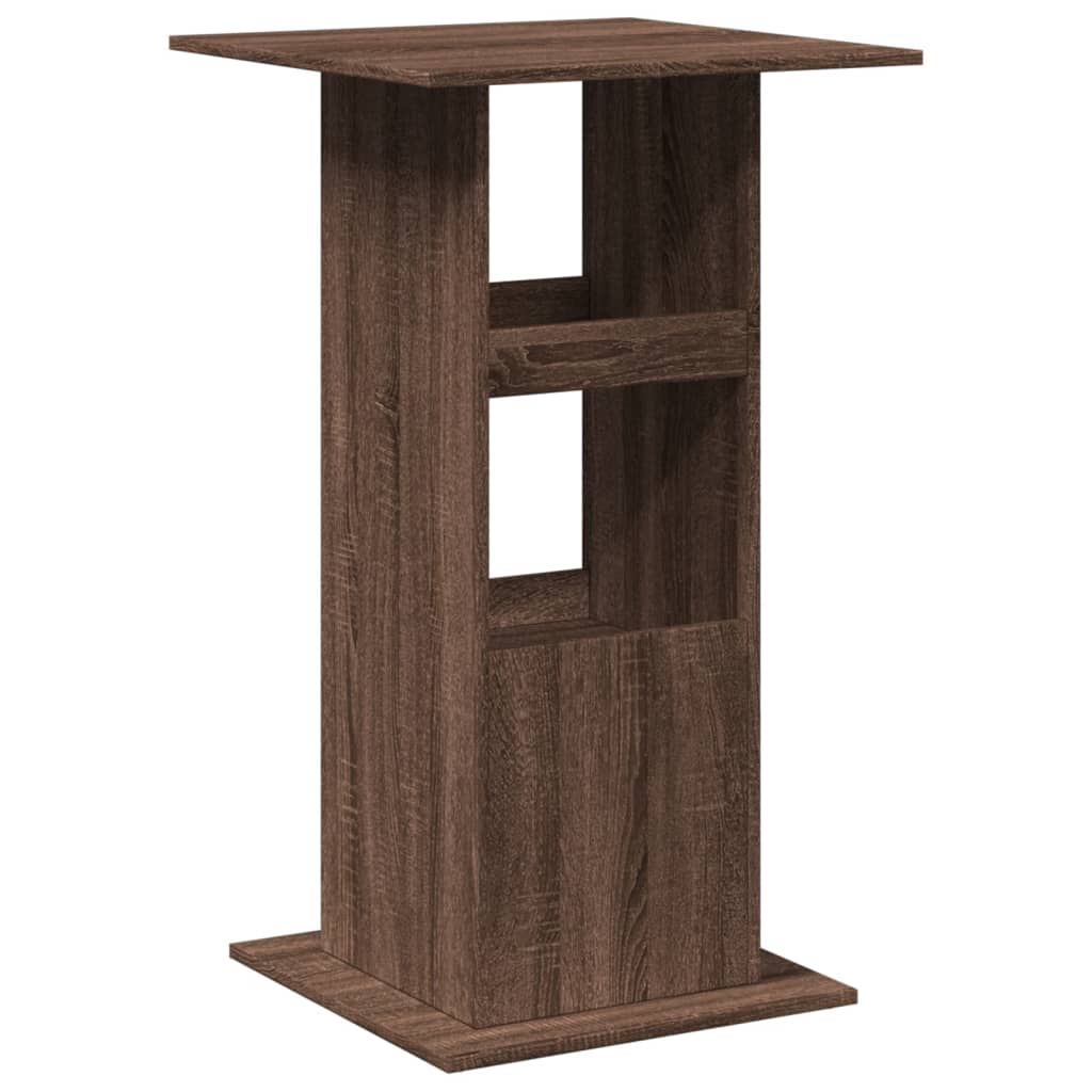 Barbord med oppbevaring brun eik 60x60x102 cm konstruert tre