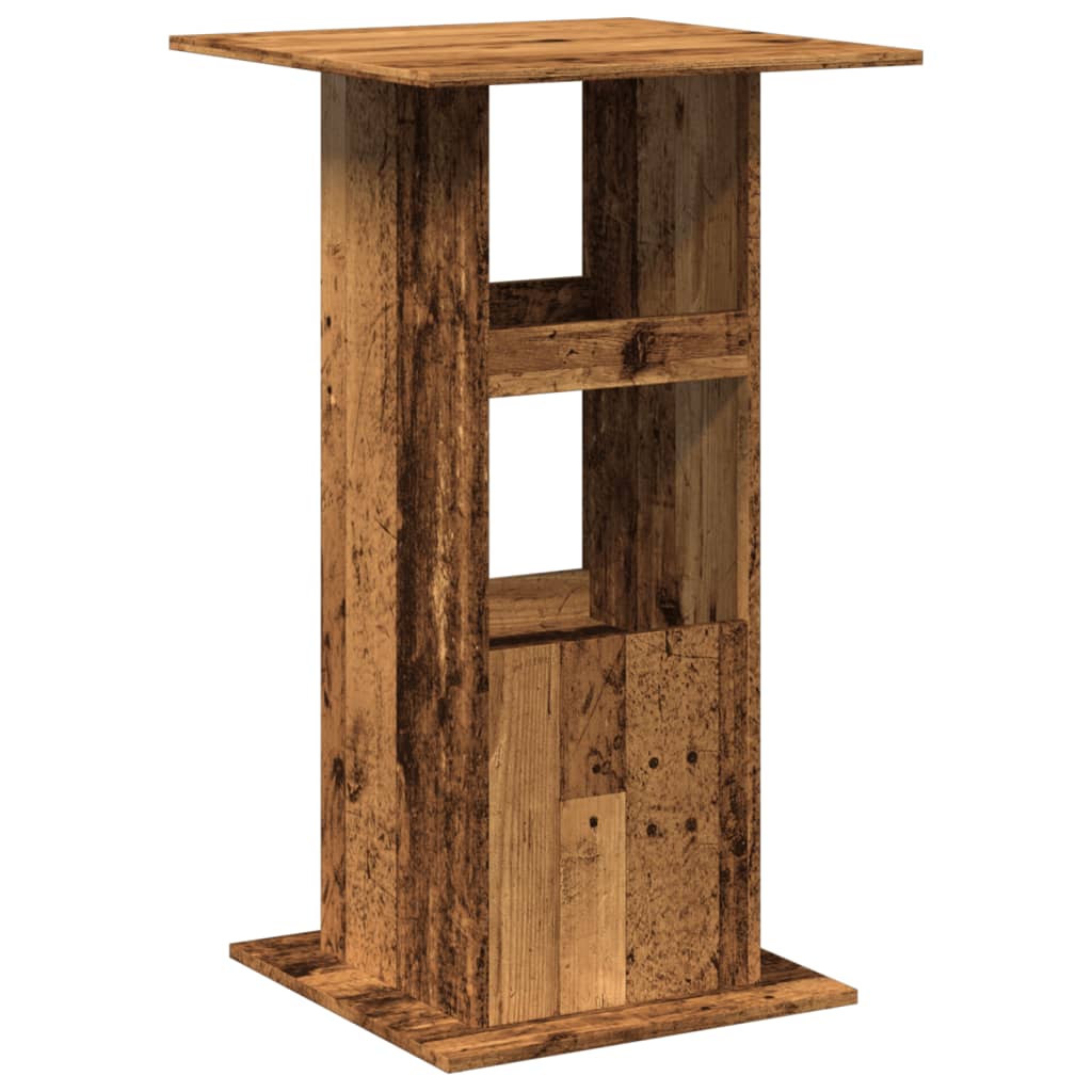 Barbord med oppbevaring gammelt tre 60x60x102 cm konstruert tre