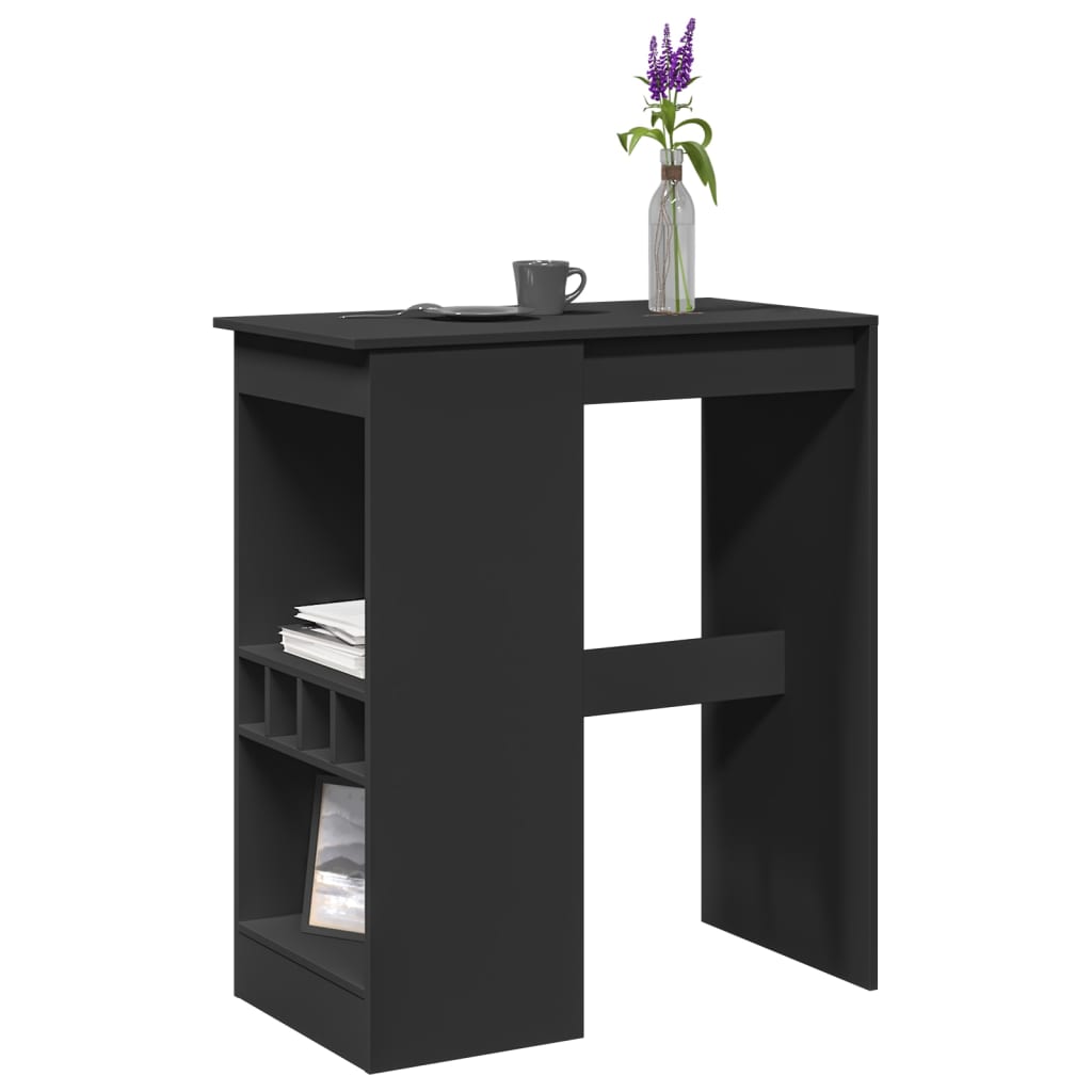 Barbord med stativer svart 90x47,5x103,5 cm konstruert tre