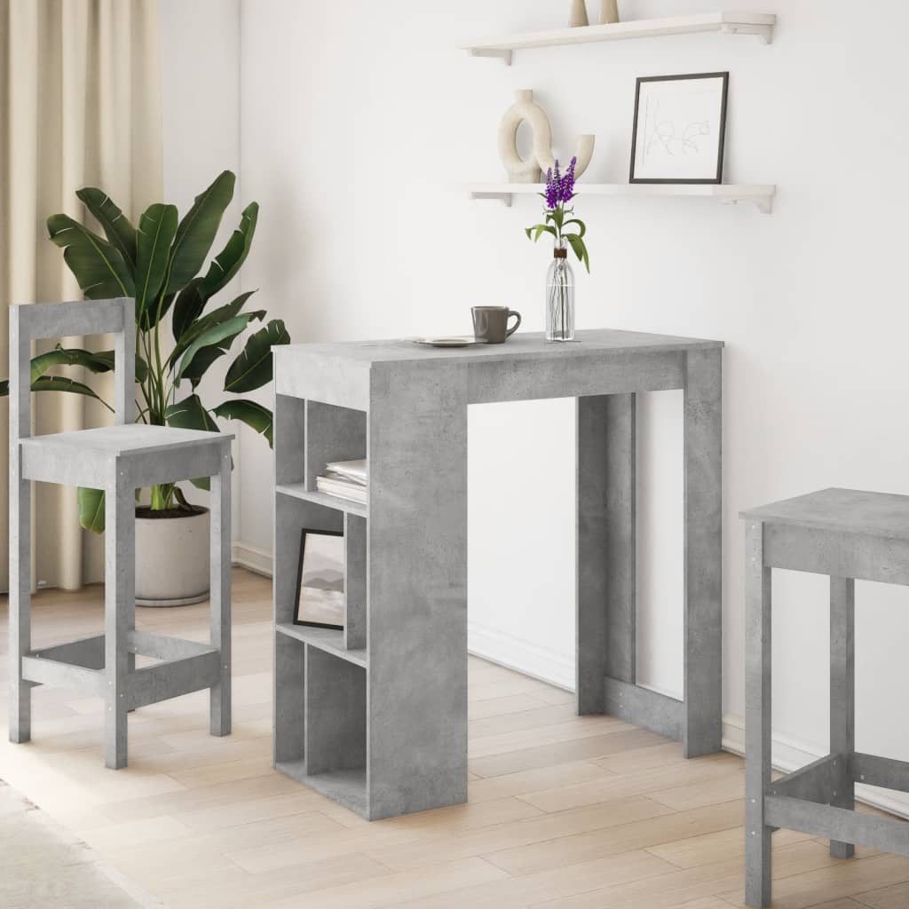 Barbord med stativer betonggrå 102x50x103,5 cm konstruert tre