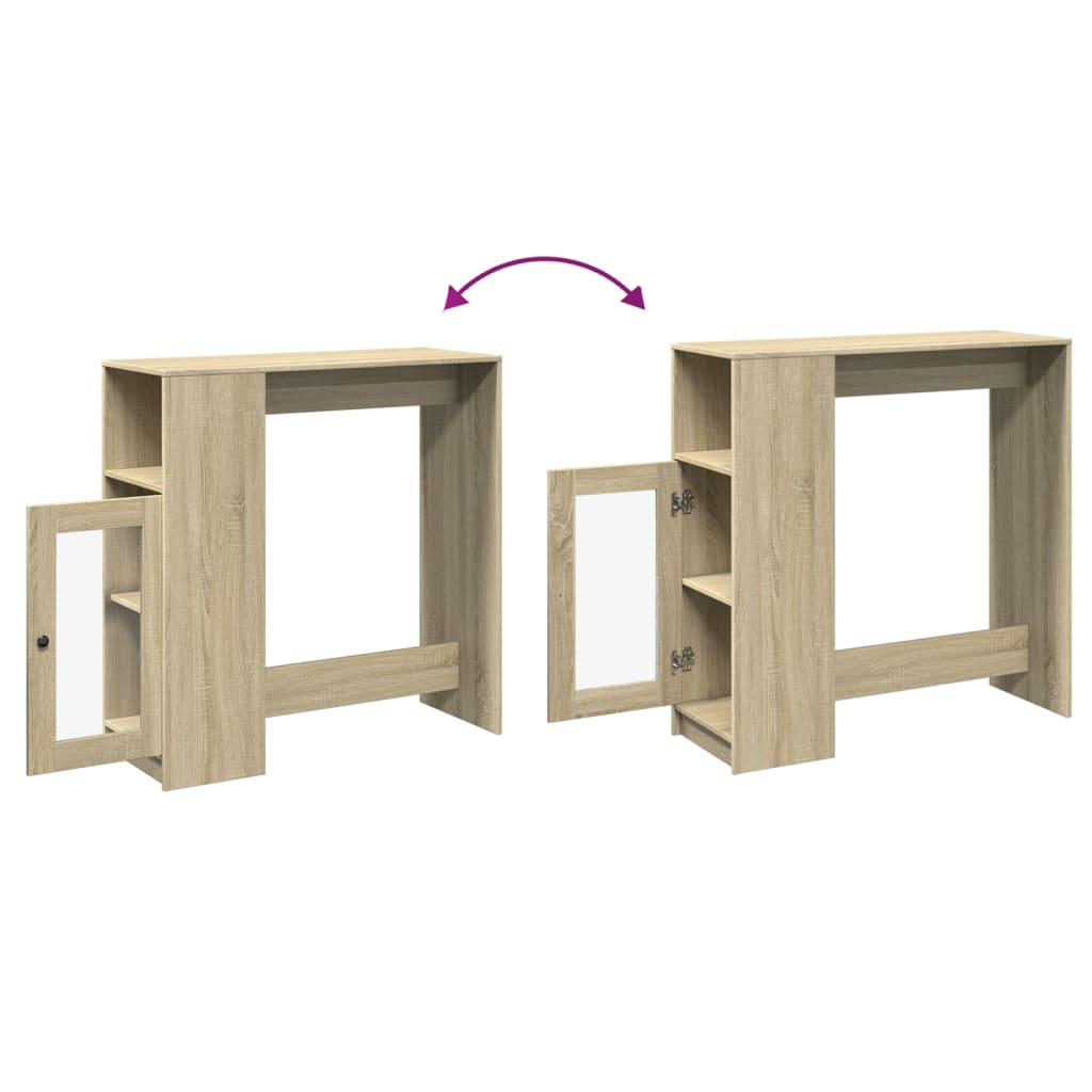 Barbord med stativer sonoma eik 101x40x103,5 cm konstruert tre