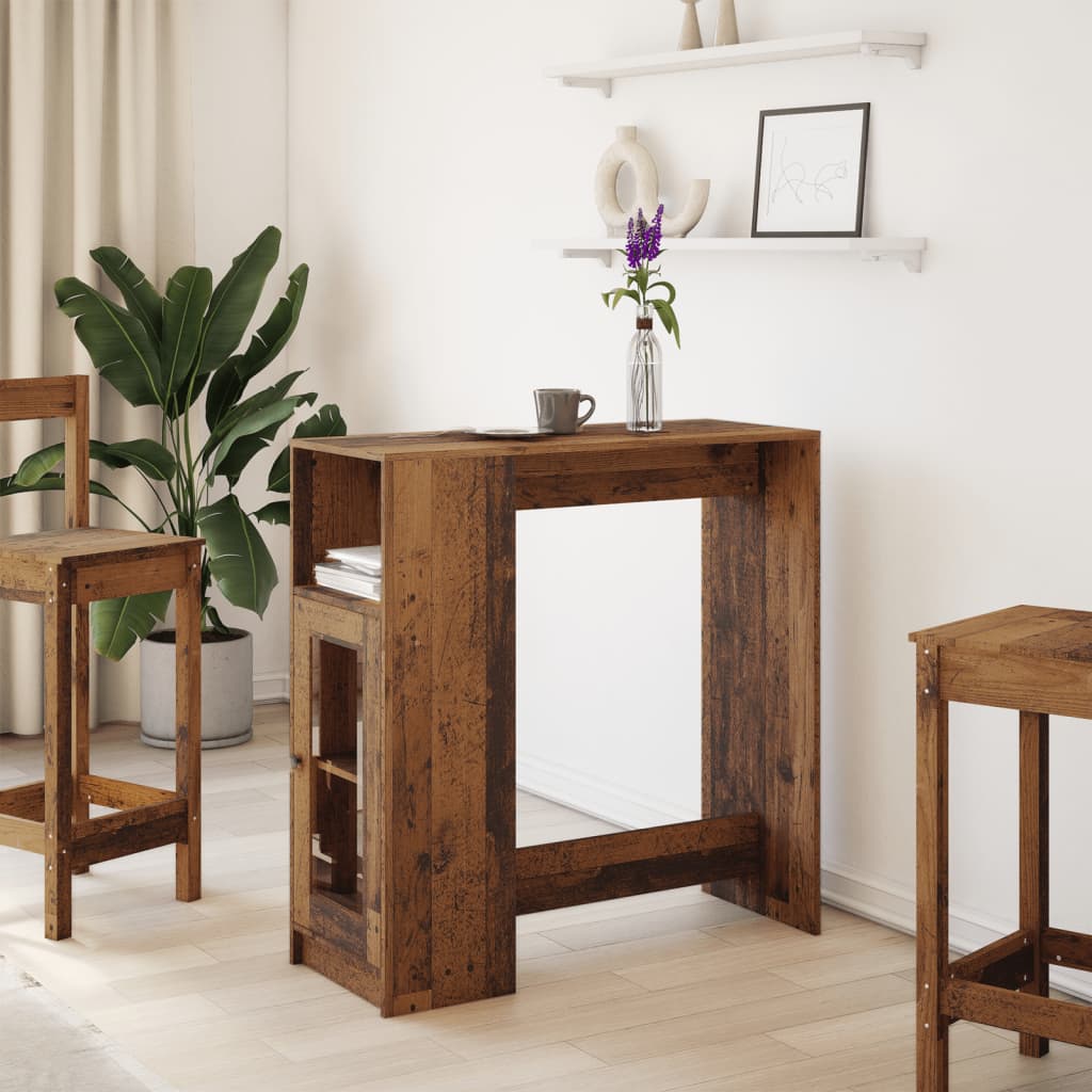 Barbord med stativer gammelt tre 101x40x103,5 cm konstruert tre
