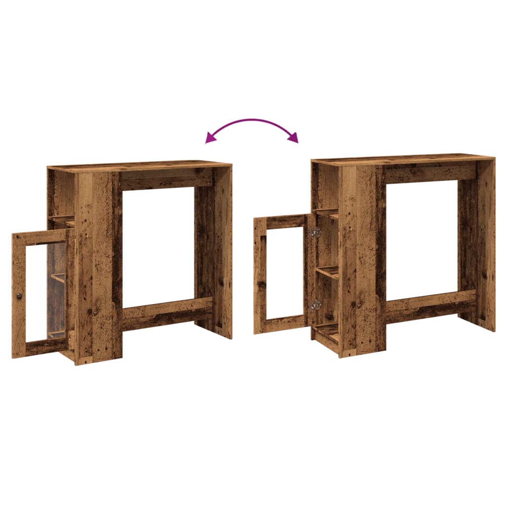 Barbord med stativer gammelt tre 101x40x103,5 cm konstruert tre