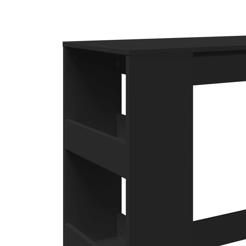 Barbord med stativer svart 90x40x103,5 cm konstruert tre
