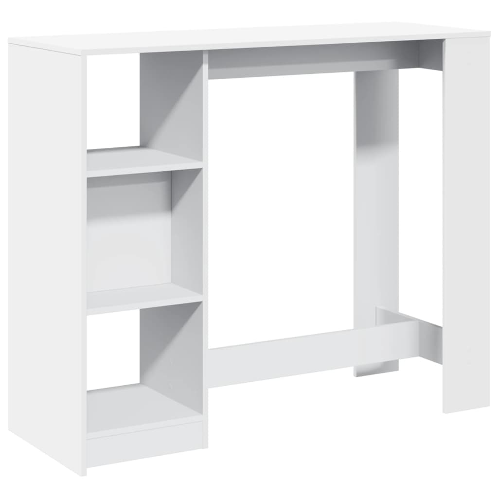 Barbord med hylle hvit 124x46x103,5 cm sponplate
