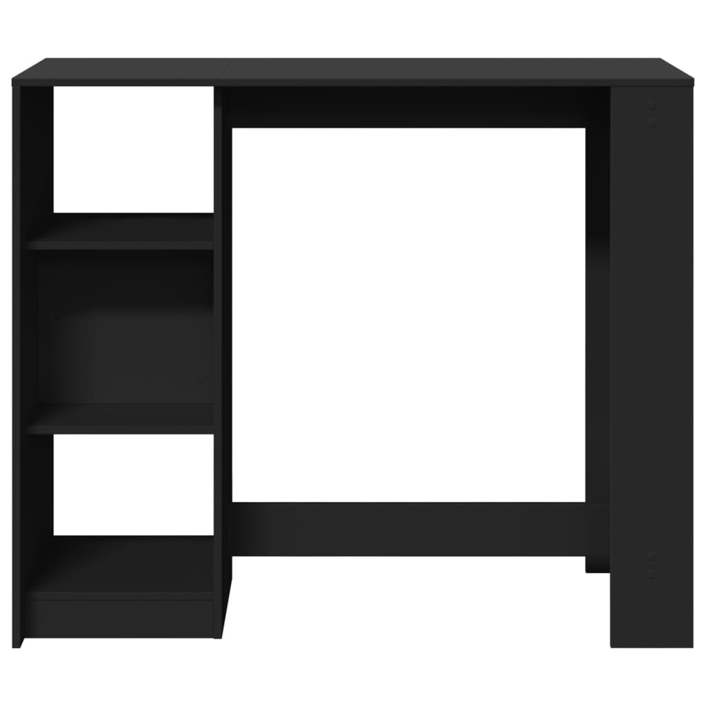 Barbord med hylle svart 124x46x103,5 cm konstruert tre