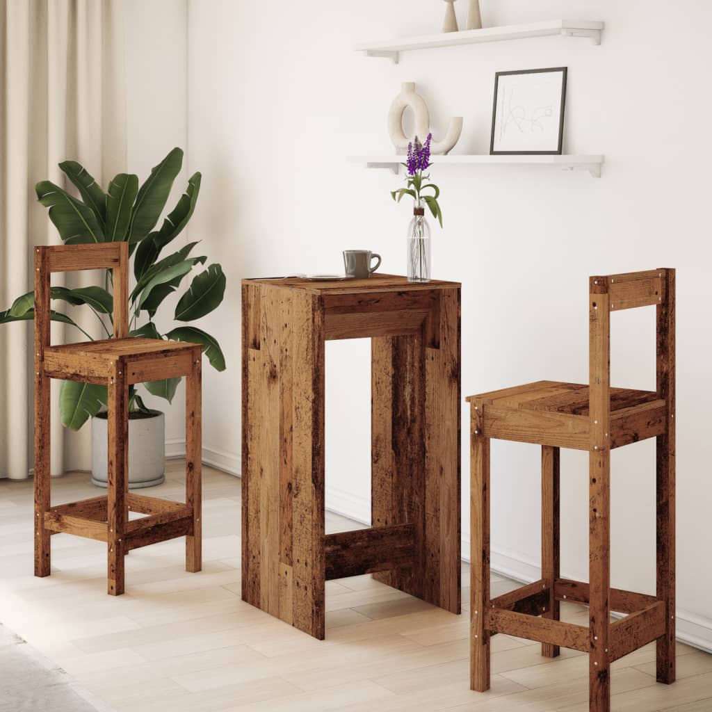 Barbord gammelt tre 51x50x103,5 cm konstruert tre