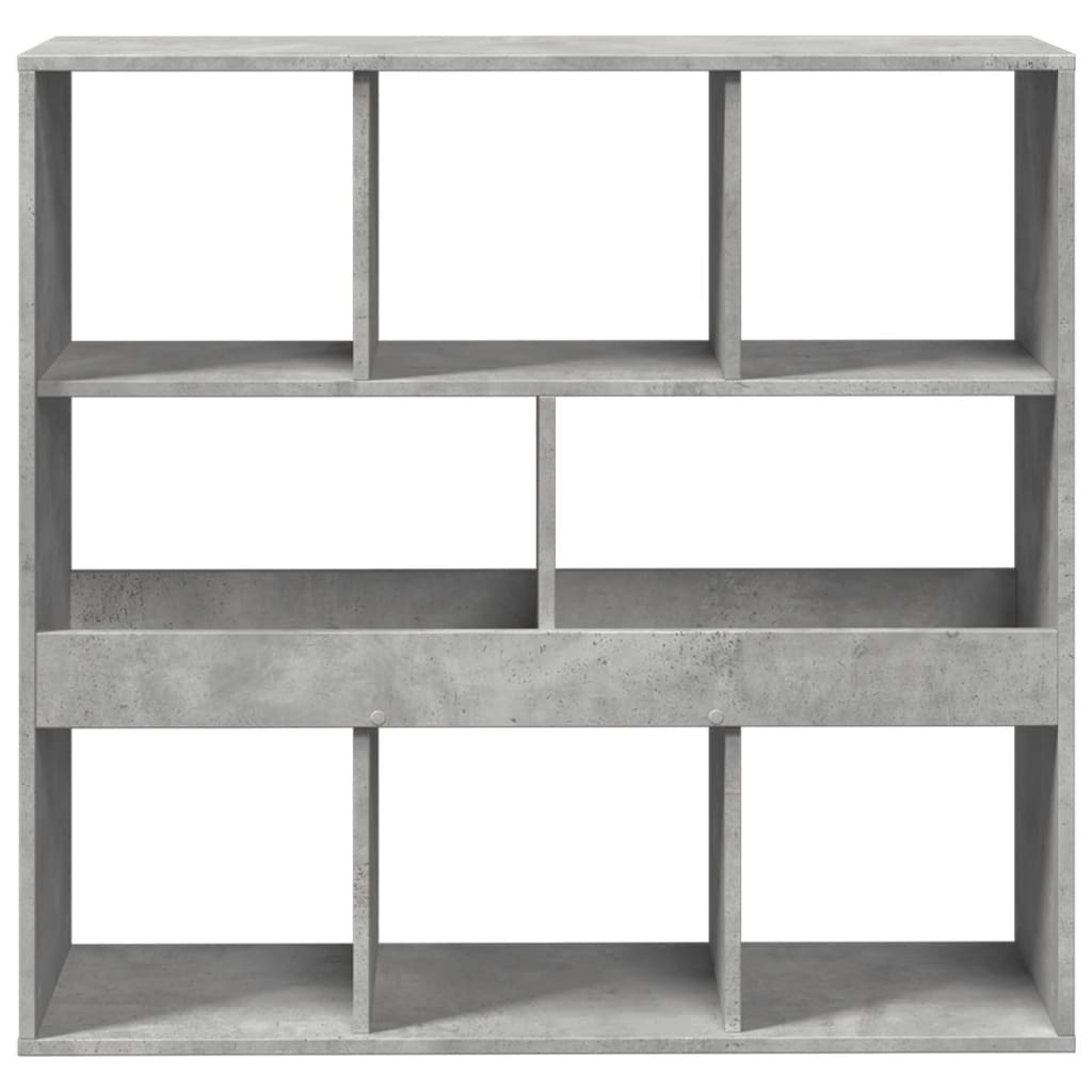 Bokhylle Betonggrå Romdeler 100x33x94,5 cm